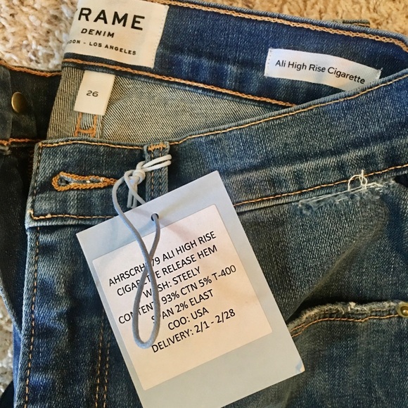 FRAME Ali High-rise Cropped Cigarette Jeans Sz 26 - Picture 2 of 2